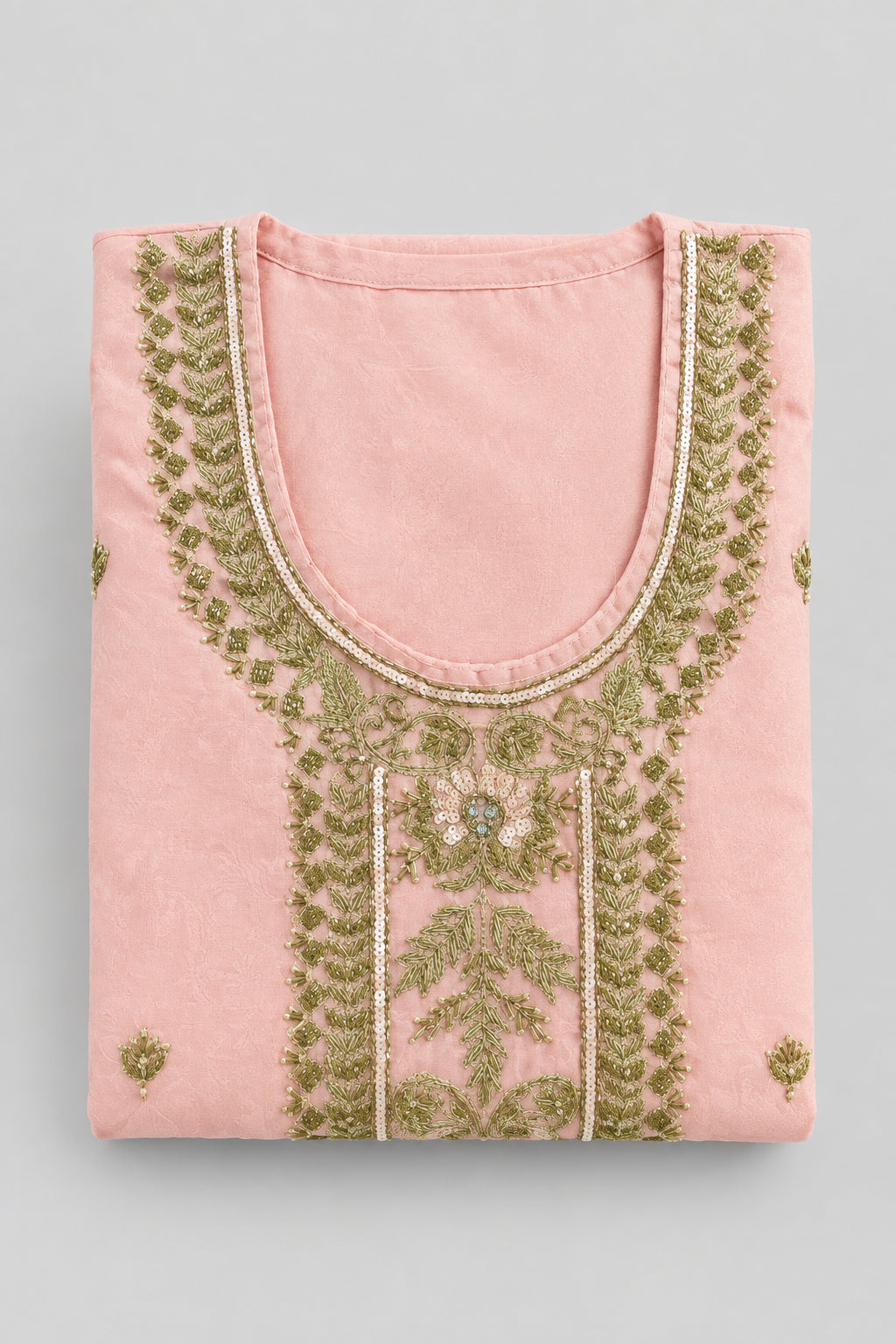 Pastel Peach Zardozi Suit