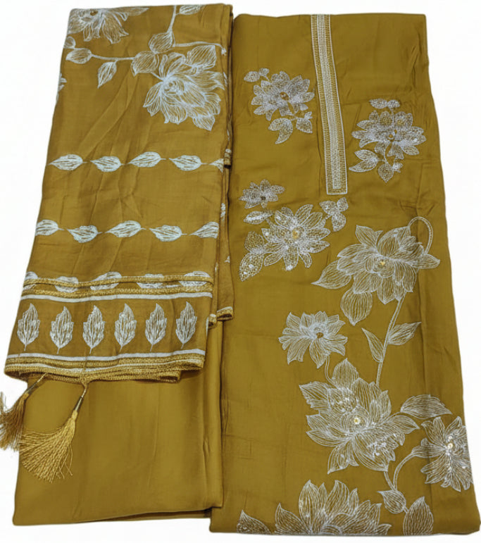 Woven ladies suit - Mustard