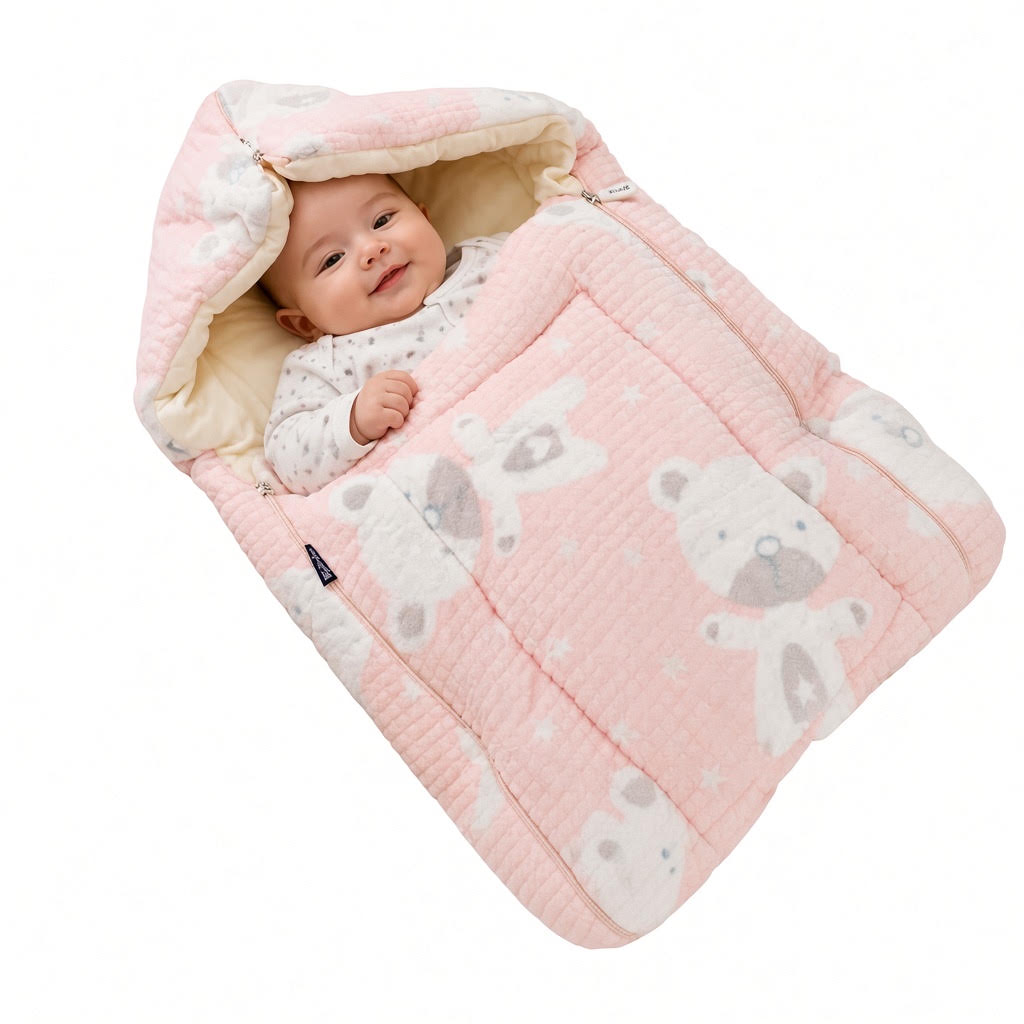 Baby Sleeping Bag with Hood, Zip-up, Soft & Breathable Fabric