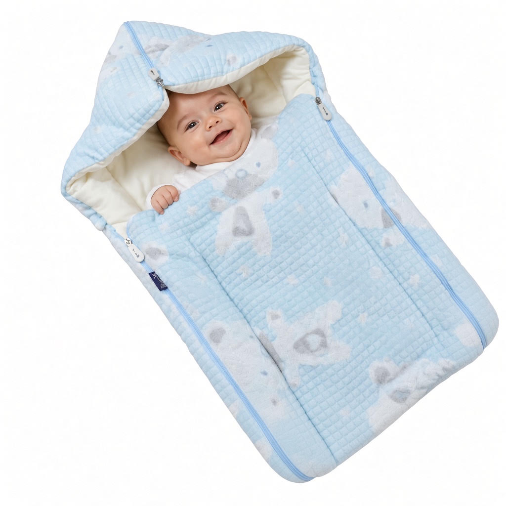 Baby Sleeping Bag with Hood, Zip-up, Soft & Breathable Fabric
